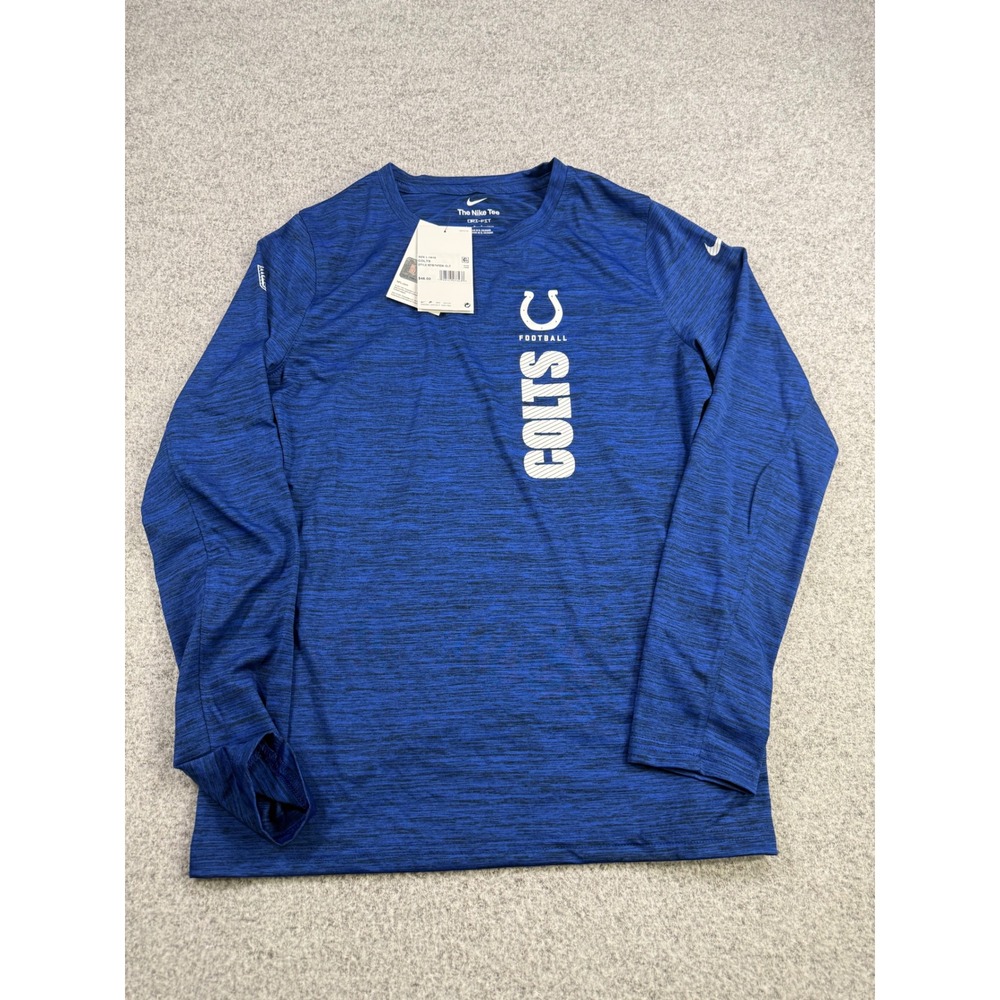 Nike Indianapolis Colts Boys Large 14/16 Blue Dri-FIT Long Sleeve Tee 9Z1B7NFEW